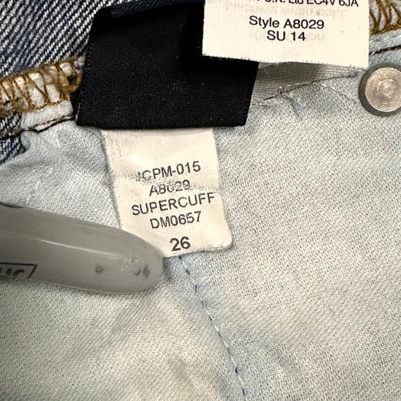 POINT SUR‎ Mid Rise Distressed Bootcut Jeans - EUC - size 26 - blue - ripped - Picture 13 of 13